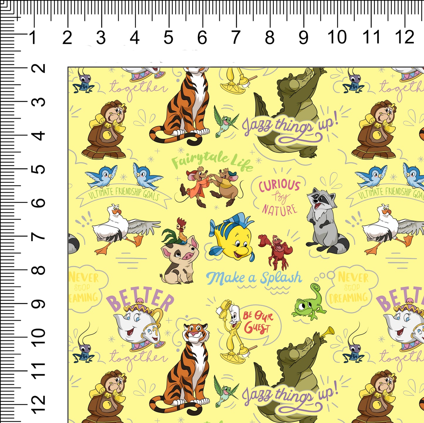 BFF Sidekicks Yellow Woven Retail Fabric
