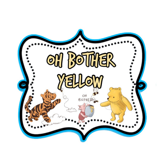 Oh Bother Yellow Woven Retail Fabric