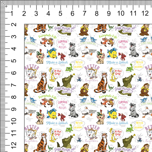 BFF Sidekicks White Woven Retail Fabric