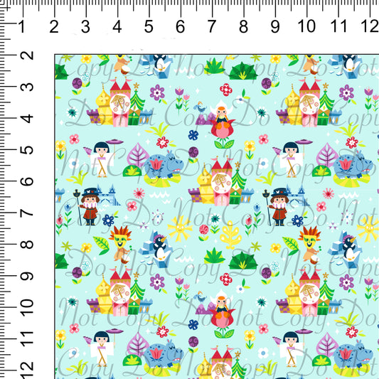 Around the World Aqua Woven Retail Fabric