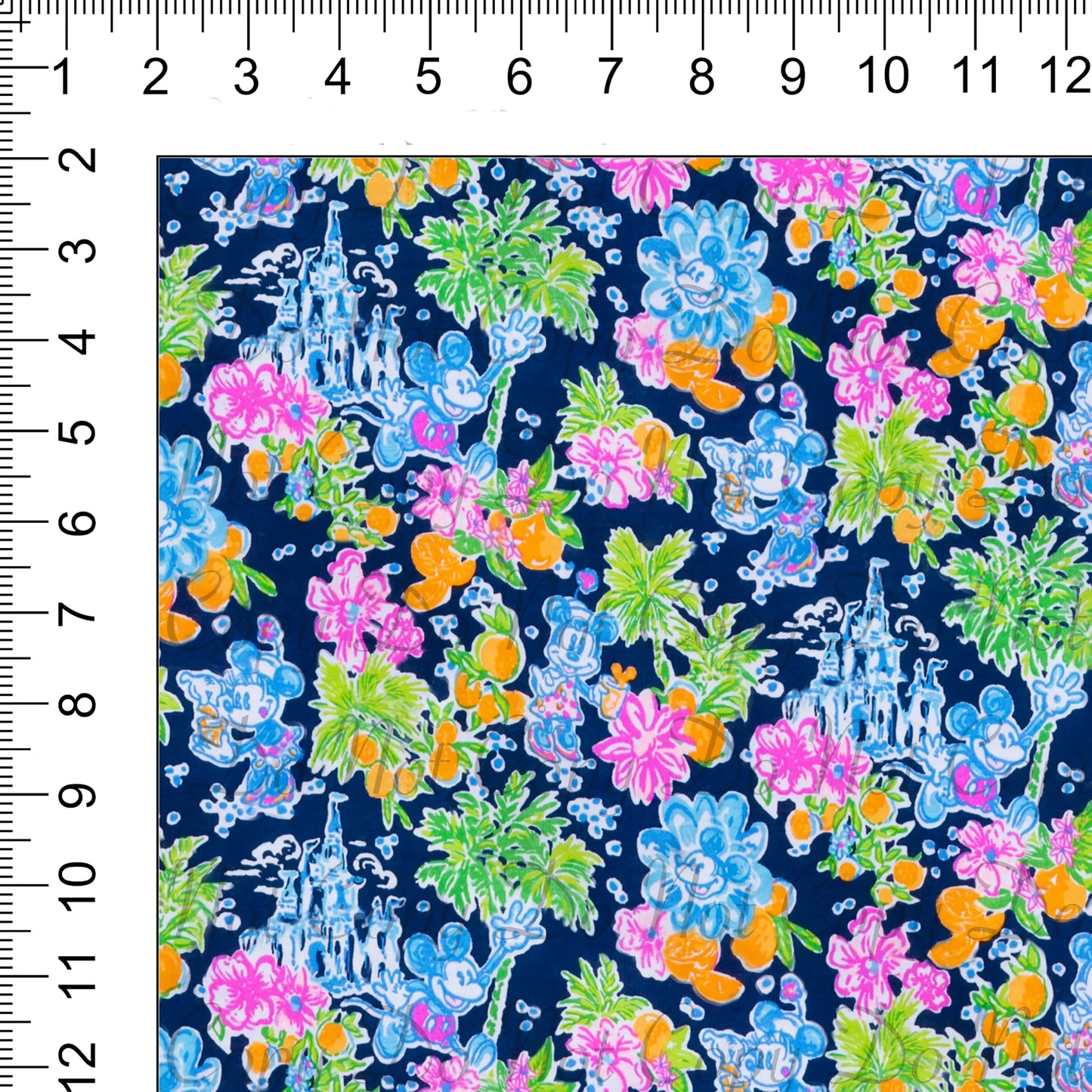Navy Lilly Woven Retail Fabric