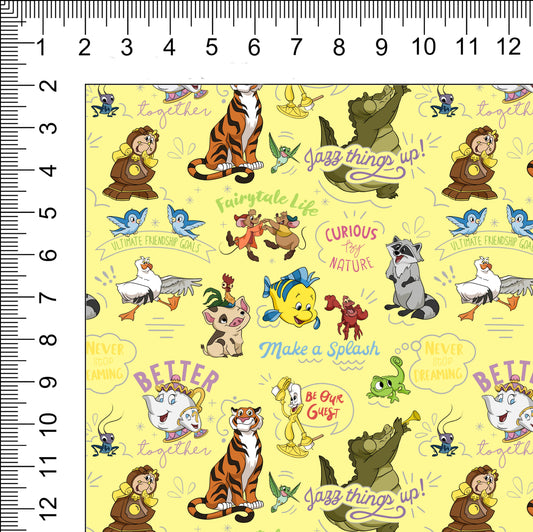 BFF Sidekicks Yellow Woven Retail Fabric
