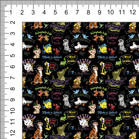 BFF Sidekicks Black Woven Retail Fabric
