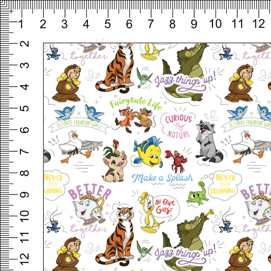 BFF Sidekicks White Woven Retail Fabric