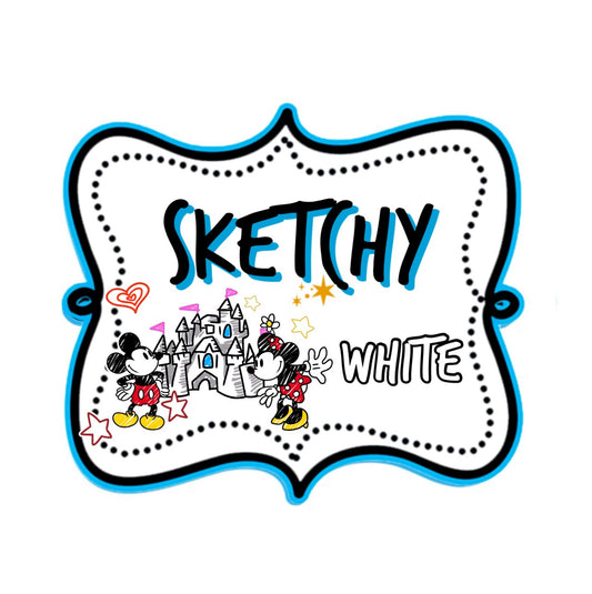 Sketchy White Woven Retail Fabric