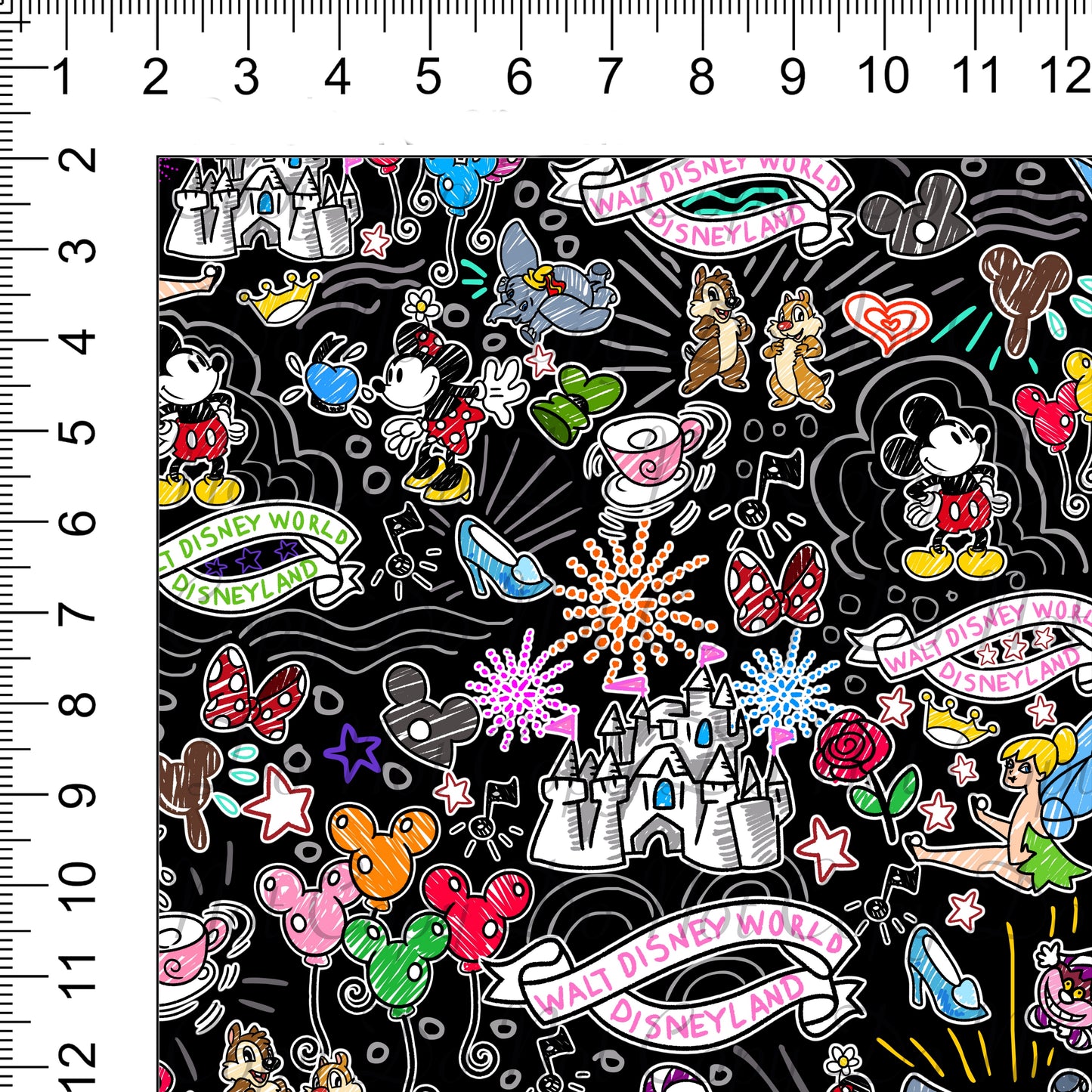 Sketchy Black Woven Retail Fabric