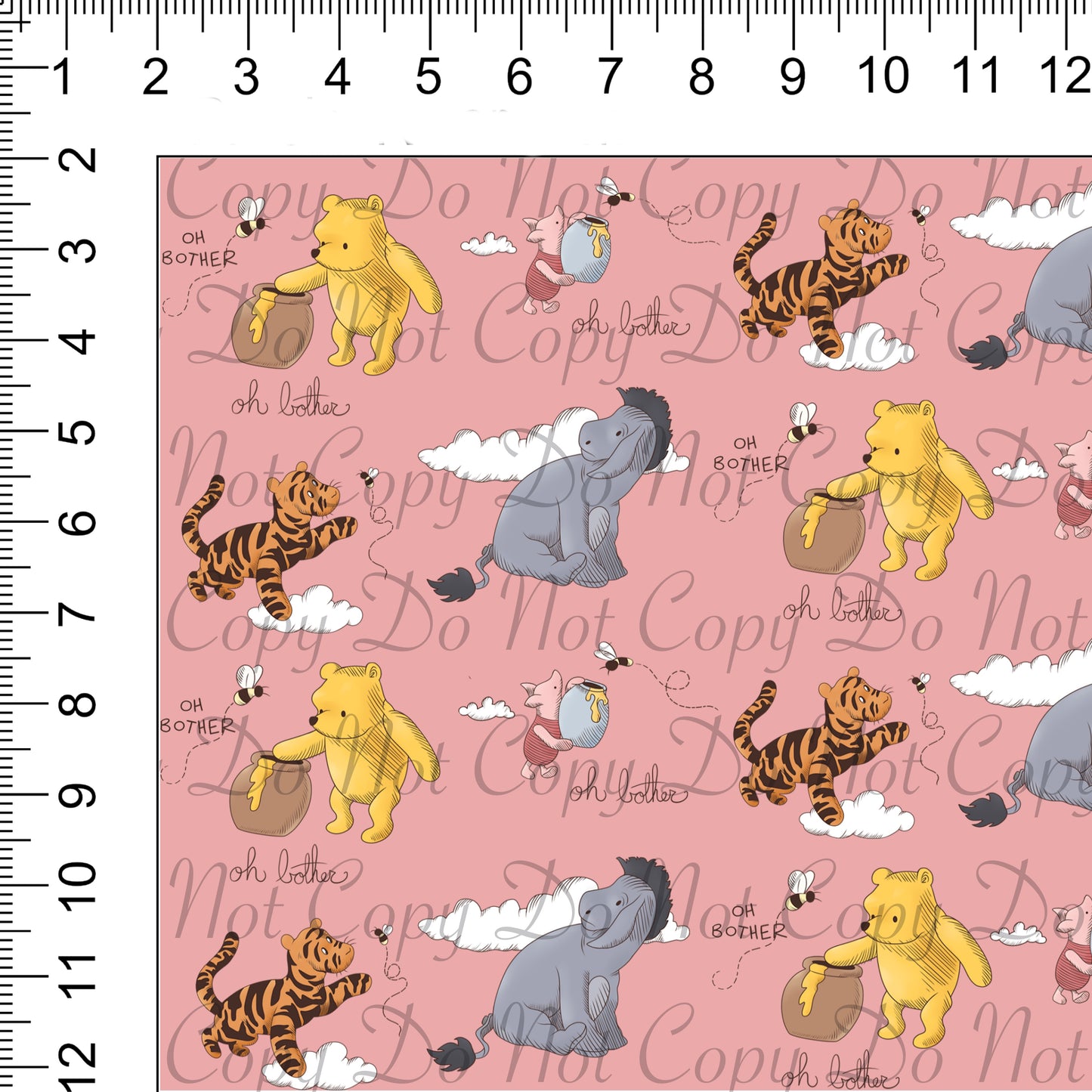 Oh Bother Pink Woven Retail Fabric