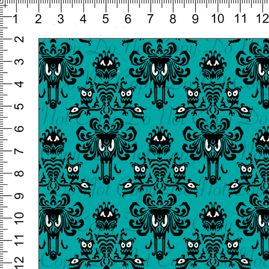 HM Wallpaper Teal Woven Retail Fabric