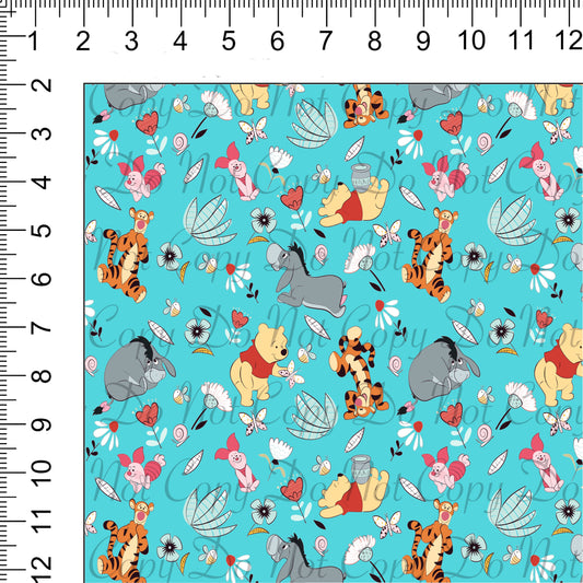 Pals Teal Woven Retail Fabric