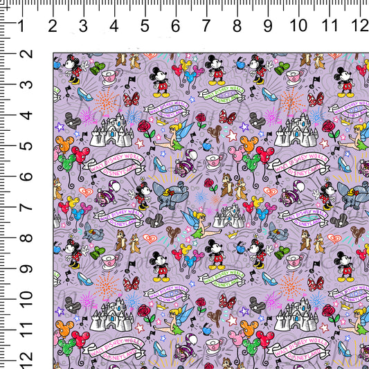 Sketchy Lavender Woven Retail Fabric