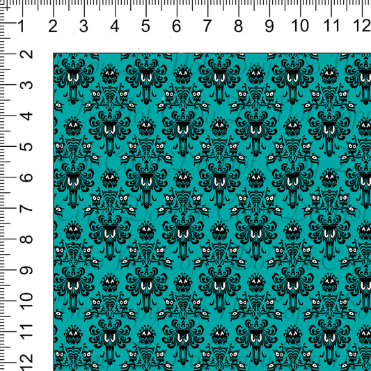 HM Wallpaper Teal Woven Retail Fabric