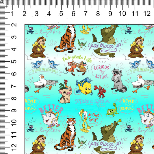 BFF Sidekicks Aqua Splash Woven Retail Fabric