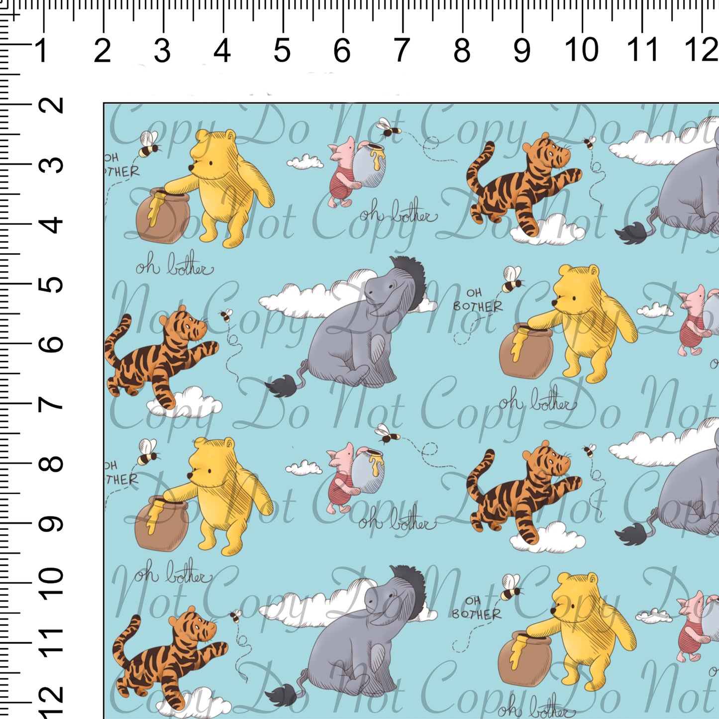 Oh Bother Blue Woven Retail Fabric