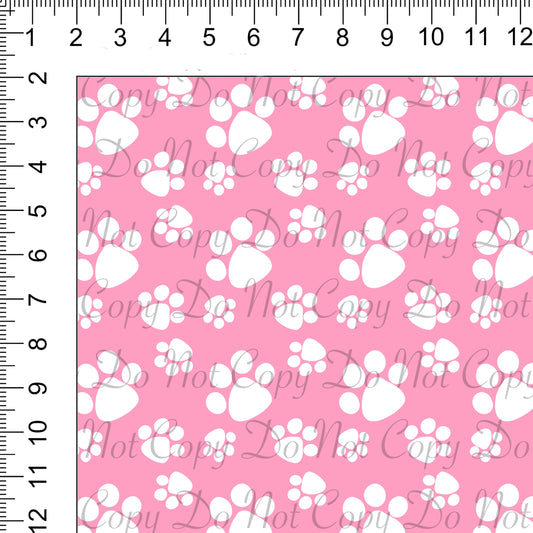 Fetchy Pink Paws Woven Retail Fabric
