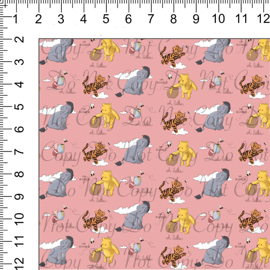 Oh Bother Pink Woven Retail Fabric