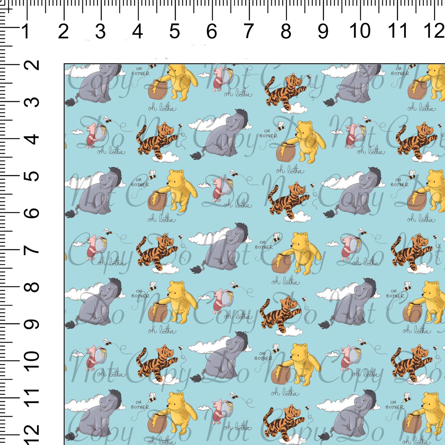 Oh Bother Blue Woven Retail Fabric