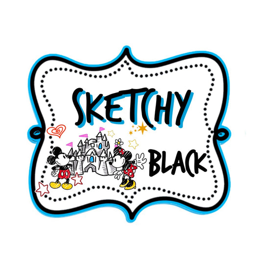 Sketchy Black Woven Retail Fabric